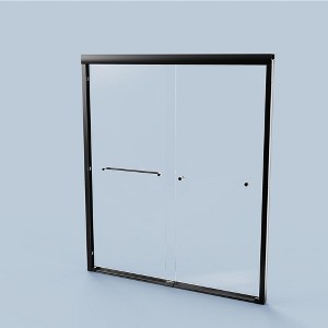 56"-60"Wx72" H Semi-Frameless Double Sliding Shower Door, Bypass Shower Door, 1/4" (6mm) Thick SGCC Tempered Glass Door With Explosion-Proof Film - 1 of 4