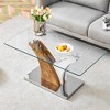 NicBex 39.4 Inch Rectangle Coffee Table with Tempered Glass Tabletop,Modern Center Table for Living Room - 2 of 4