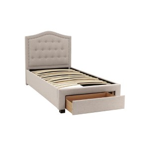 Twin Size Upholstered Storage Bed with Drawer for Bedroom - 1 of 4
