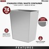Rev-A-Shelf 74 Qt Trash Can for Kitchen Stainless Steel, Silver, 51-70-1SS - 2 of 4