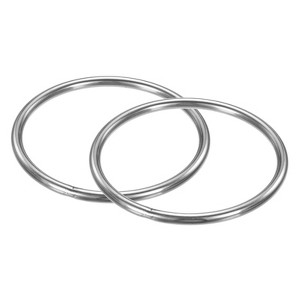 Unique Bargains Dream Catcher Stainless Steel Macrame Wreath Floral Round Metal O Rings 2 PCS - 1 of 4