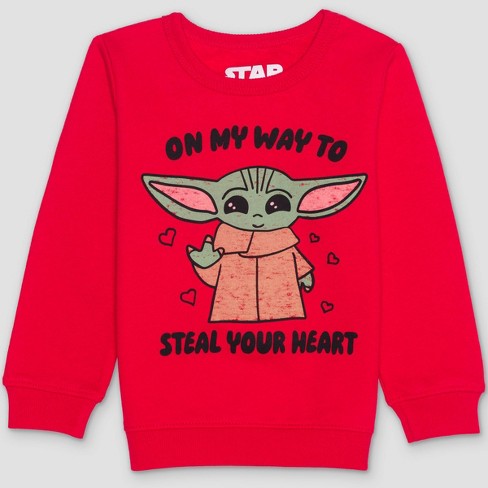 Toddler Boys' Star Wars Baby Yoda Pullover Sweatshirt - Red 12m : Target