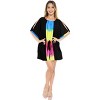 HAPPY BAY Women's Summer Bathing Suit Cover-up Short Holiday Beachwear Mini Swim Suit Loose Beach Dress X-Large-XX-Large Black Solid - 4 of 4