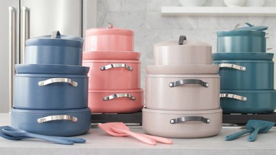 Coral 10-Piece Nonstick Aluminum Cookware Set with Stainless Steel Handles