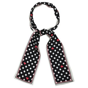 Allegra K Women's Skinny Scarves Polka Dot Cute Ribbon Hairband Neck Wraps Neckerchief - 1 of 4