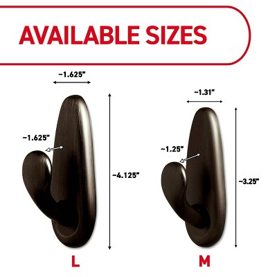 Large Oil Rubbed Bronze Metal Hooks with Adhesive Strips