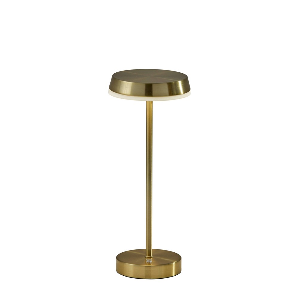 Photos - Floodlight / Street Light Adesso Tommy Cordless Table Lamp  Antique Brass: (Includes LED Light Bulb)