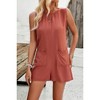 I AM A FASHION JUNKY Solid Crewneck Sleeveless Loose Pockets Romper - 3 of 4