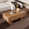 43.3" Modern Rectangular Coffee Table,Sturdy Wood Grain Marble Texture MDF Large Center Table for Living Room or Apartment-Baofuwish - 3 of 4