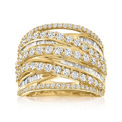 Ross-Simons 2.00 ct. t.w. Diamond Highway Ring in 18kt Gold Over Sterling