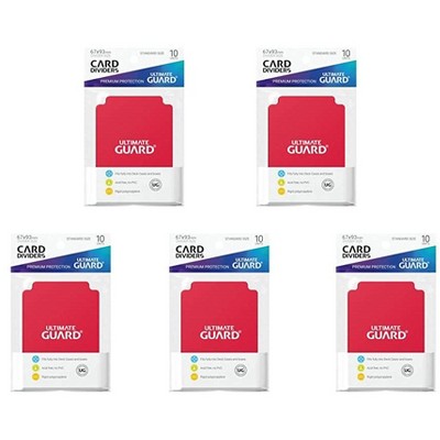 Ultimate Guard 5 Packs Ultimate Guard Red Card Dividers (10) Standard Size Value Bundle!