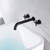 Sumerain Wall Mount Tub Filler Oil Rubbed Bronze High Flow Bathtub Faucet Long Spout 2 Cross Handles - 3 of 4