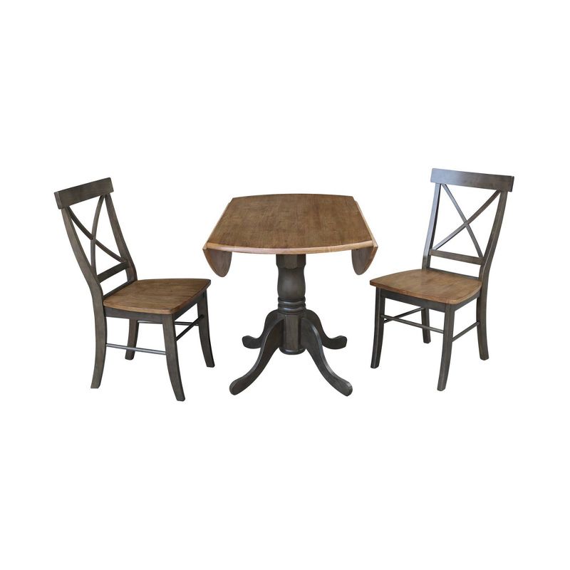 42" Mase Dual Drop Leaf Table with 2 X Back Chairs - International Concepts, 6 of 12