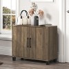 26.2 in. H x 31.1 in. W Wood Shoe Storage Cabinet in White, Dusty Grey Oak, Knotty Oak - 2 of 4