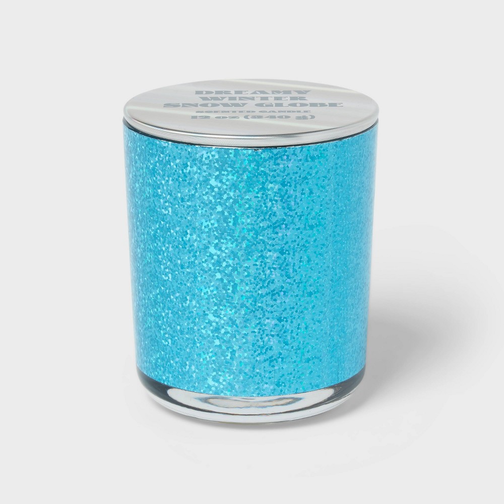 Photos - Other Decoration Lidded Glitter Dreamy Winter Snow Globe Jar Candle 12oz - Room Essentials™