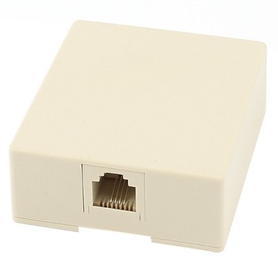 Unique Bargains Plastic Wall Mounted Single Port RJ11 6P4C Telephone Junction Box Beige 1 Pc