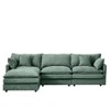 GDFStudio Ovia Modern 102'' 3-Seater L Shaped Chenille Upholstered Modular Sectional Sofa with Pillows - 3 of 4