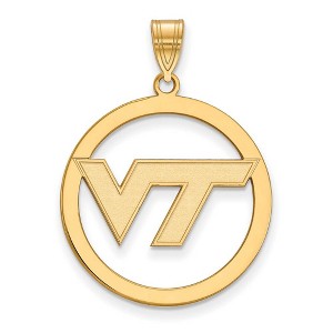 Black Bow Jewelry 14k Yellow Gold Plated Sterling Silver Virginia Tech Hokies NCAA Extra Large Pendant - 1 of 3