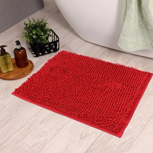 Unique Bargains Bathroom Rug Mat Non-Slip Chenille Shaggy 15.75"x23.62"x1.06" - 1 of 4