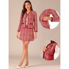 INSPIRE CHIC Women's Outfits Plaid Tweed Short Blazer and Skirt Suit Set 2 Pieces - 2 of 4