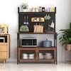 ORRD Kitchen Bakers Rack with Door – Microwave Stand & Storage Shelf, Durable Space-Saving Organizer for Small Kitchens - 2 of 4