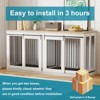 Large Dog Crate Furniture for 2 Dogs, Heavy Duty Dog Kennel with Divider, Steel Frame Dog Crate Tv Stand, Farmhouse Style Dog Crate End Table - 4 of 4