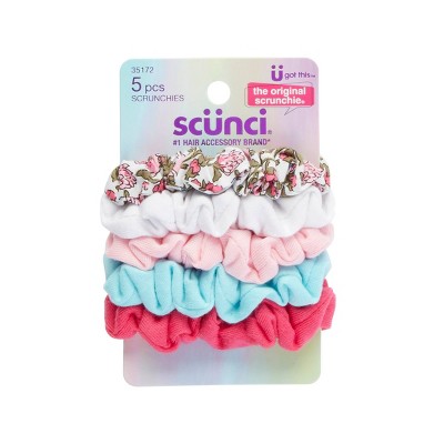 scunci Kids Mini Scrunchies - Floral Print - 5pk