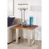 Brownstone 2.0 End Table Brown - Treasure Trove Accents: 28" Square Side Table, Stainless Steel Frame - 4 of 4