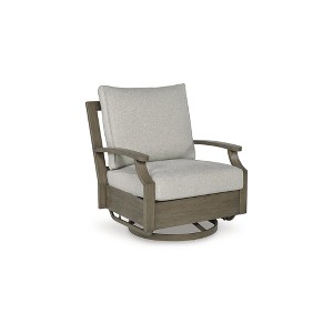 Signature Design by Ashley Rainier Ranch Outdoor Swivel Glider Chair with All Weather Foam Cushions, Beige (1 Chair Only) - 1 of 4