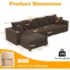 TiramisuBest 102.4" Plush Corduroy 4-Seat Sofa with Movable Ottoman, Deep Seat Cloud Couch, Convertible Lounge Sofa,Grey - 3 of 4