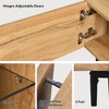 Modern TV Stand with 4 Cabinets & Open Shelves, LED Light Media Console for TVs up to 80'', Drop Down Door Entertainment Center for Living Room - 4 of 4
