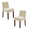 DOMETOUR Linen Upholstered Dining Chair Set of 2, Modern Armless Chair With Cushioned Seat for Living Room - 2 of 4