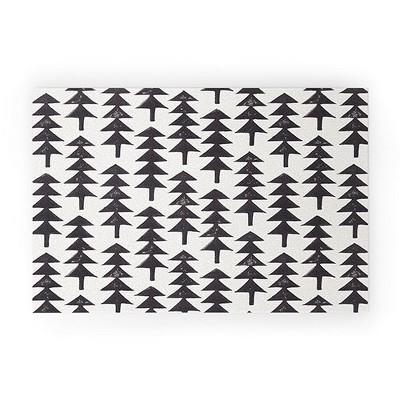 Alisa Galitsyna Linocut Forest 30" x 20" Welcome Mat - Society6