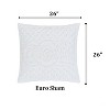 Heirloom 100% Cotton Ultra-Soft Chenille Tufted Lightweight Medallion Design Pillow Sham, All-Season, Machine Washable - 2 of 3