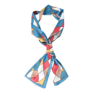 Unique Bargains Women's Geometric Satin Headband Orange Red 1 Pc - 1 of 4