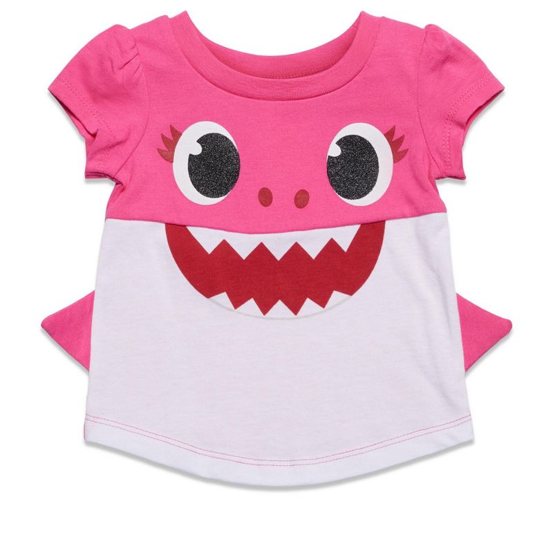 Pinkfong Baby Shark T-Shirt and French Terry Shorts Outfit Set Newborn to Infant, 2 of 9