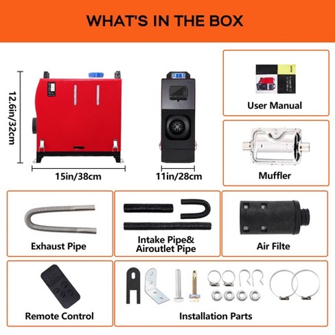 5KW Diesel Heater, 12V Portable Air Heater with LCD Monitor & Remote Control, 5L capacity, ideal for RVs, trucks, boats, buses, and motorhomes - image 1 of 4