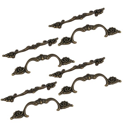 Unique Bargains Furniture Drawer Dresser Door Metal Pull Handles Bronze Tone 3.8"x0.91"x0.6" 8PCS