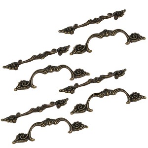 Unique Bargains Furniture Drawer Dresser Door Metal Pull Handles Bronze Tone 3.8"x0.91"x0.6" 8PCS - 1 of 3