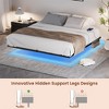Floating Bed Frame King Size with LED Lights ＆ Charging Station - 2 of 4
