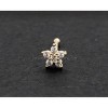 Jewelry Avalanche 22G 14K Yellow Gold CZ Flower-Star Nose Bone Nose Ring Stud - 2 of 4
