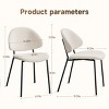 Set of 4 Boucle Upholstered/PU Leather Dining Chairs with Metal Legs,Mid-Century Modern Accent Chair for Kitchen or Dining Room-The Pop Home - 4 of 4