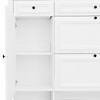 Vynxaria 54.7" 4-in-1 Hall Tree with Shoe Cabinet, Mirror, and Hooks - 2 of 4