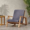 Christopher Knight Home Paloma Outdoor Acacia Wood Adirondack Design Club Chair with Cushion - 2 of 4