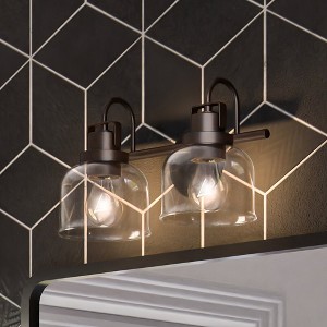 Urban Ambiance Luxury Modern Farmhouse Bath Light,  9''H x 15''W,  Dark Bronze Finish, ULB2030 - 1 of 4