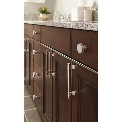 Satin Nickel Frosted Acrylic Round Cabinet Knob