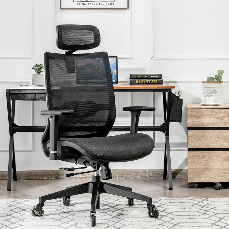 Costway Office Chair Adjustable Mesh Computer Chair with Sliding Seat & Lumbar Support, 2 of 11