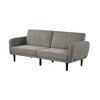 Royal Hampton Fold Out Futon Sofa Bed, Light Gray, Retro Channel Tufted Back - 4 of 4