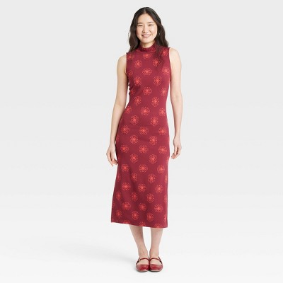 Women's Lunar New Year Tank Dress - Burgundy