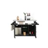 VisioGear Large Bar Serving Cart with Storage Cabinet, Wheels and Extended Table Top, Side Handle for Patio Kitchen, Grey, 51.28"*21.65"*34.25" - 4 of 4